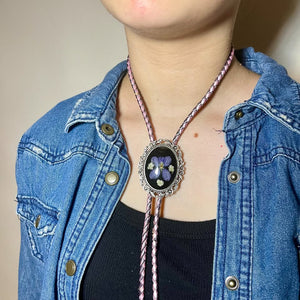 Pressed Flower Bolo Tie