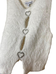 Load image into Gallery viewer, Pretty Garbage fuzzy white vest (M)