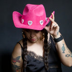 Load image into Gallery viewer, Dark Pink Heart Cowboy Hat
