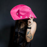 Load image into Gallery viewer, Dark Pink Heart Cowboy Hat
