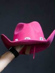 Load image into Gallery viewer, Dark Pink Heart Cowboy Hat
