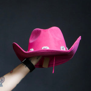 Dark Pink Heart Cowboy Hat