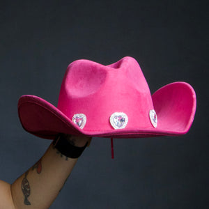 Dark Pink Heart Cowboy Hat