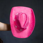 Load image into Gallery viewer, Dark Pink Heart Cowboy Hat
