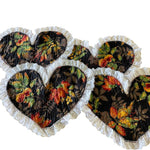 Load image into Gallery viewer, 4pc Handmade Reversible Heart Placemats Red Bandana Fall Fabric Cottage
