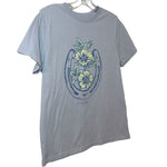 Load image into Gallery viewer, Wrangler Women’s Medium Blue Graphic T Shirt Horseshoe Floral Western Tee - Lisa Lassi
