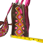 Load image into Gallery viewer, Wrangler Aztec Pink Brown Tote Crossbody Purse Western Boho Bag
