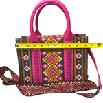 Load image into Gallery viewer, Wrangler Aztec Pink Brown Tote Crossbody Purse Western Boho Bag
