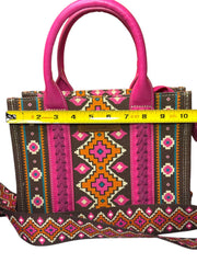 Load image into Gallery viewer, Wrangler Aztec Pink Brown Tote Crossbody Purse Western Boho Bag