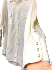 Load image into Gallery viewer, ELY Cattleman Western Shirt Mens XL White Pearl Snap Distressed Workwear 17.5/33