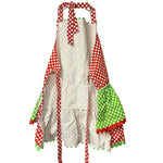 Load image into Gallery viewer, Women’s Polka Dot Apron Red Green Retro Style Adjustable Ties NWOT

