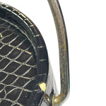 Load image into Gallery viewer, Vintage Faux Croc Black Ice Bucket | Mid-Century Barware | Vinyl Textured Cooler
