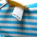 Load image into Gallery viewer, Vintage Center Stage Striped Knit Top Women’s L (Fits S/M) Blue &amp; White 70s–80s
