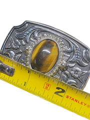 Load image into Gallery viewer, Western Silver Tone Belt Buckle Tiger Eye Stone Women's Kids 1.25" Belt