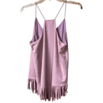 Load image into Gallery viewer, 🌸 She + Sky Dusty Rose Faux Suede Fringe Tank Top – Size Small
