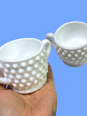 Load image into Gallery viewer, Vintage Fenton White Milk Glass Hobnail Mini Creamer &amp; Sugar Bowl Set