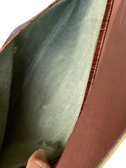 Load image into Gallery viewer, Vintage Genuine Eel Skin Purse Brown Exotic Leather Shoulder Bag 80s