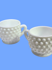 Load image into Gallery viewer, Vintage Fenton White Milk Glass Hobnail Mini Creamer &amp; Sugar Bowl Set