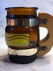 Load image into Gallery viewer, Vintage Opryland USA Nashville Amber Glass Mini Mug Toothpick Holder Souvenir