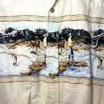 Load image into Gallery viewer, Roper Western Graphic Shirt Men’s L Distressed Cowboy Landscape Print | As-Is
