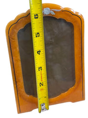 Load image into Gallery viewer, Vintage MCM Butterscotch Lucite Style Picture Frame 5x3.5 Floral Accent