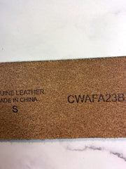 Load image into Gallery viewer, Cleo + Wolf Burnished Edge Genuine Leather Belt Brown Gold Buckle Size S 2" Wide