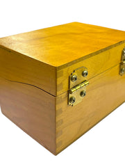 Load image into Gallery viewer, Vintage Dovetail Wood Recipe Box w/ New Cards &amp; Dividers Kitchen Organizer