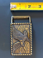 Load image into Gallery viewer, Vintage Brass Eagle Mountain Belt Buckle Western Americana 1970s 80s