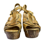 Load image into Gallery viewer, Bed Stu Melissa Tan Leather Wood Platform Clog Heels Sandals Women's 8.5
