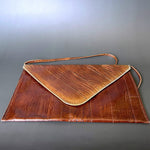 Load image into Gallery viewer, Vintage Genuine Eel Skin Purse Brown Exotic Leather Shoulder Bag 80s
