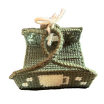 Load image into Gallery viewer, Vintage Handmade Plastic Canvas Mug Rugs Coasters Set Holder Olive Green
