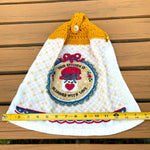 Load image into Gallery viewer, Vintage Crochet Hanging Kitchen Towel This Kitchen Is Seasoned With Love Retro
