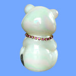 Load image into Gallery viewer, Fenton October Birthstone Bear Iridescent Glass Pink Rhinestone Collar Signed
