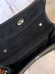 Load image into Gallery viewer, Black Western Crossbody Purse Heart Concho Silver Tone Braided Strap