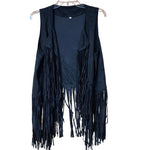 Load image into Gallery viewer, 🖤 Black Fringe Faux Suede Western Vest – Size L
