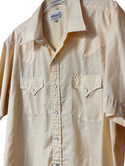 Load image into Gallery viewer, SOLD - Vintage Sheplers Short-Sleeve Western Pearl Snap Shirt – Light Butter Yellow - Lisa Lassi
