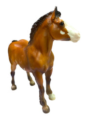 Load image into Gallery viewer, Breyer Clydesdale Foal Bluebell Model Horse Figurine Brown White Vintage