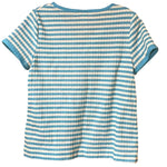 Load image into Gallery viewer, Vintage Center Stage Striped Knit Top Women’s L (Fits S/M) Blue &amp; White 70s–80s
