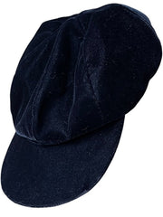 Load image into Gallery viewer, Vintage A. Brod Velvet Newsboy Cap – Black Soft Velvet, Lined