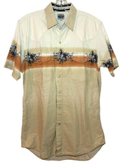 Load image into Gallery viewer, Cumberland Outfitters Western Pearl Snap Shirt Mens L Horse Print Short Sleeve - Lisa Lassi
