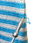 Load image into Gallery viewer, Vintage Center Stage Striped Knit Top Women’s L (Fits S/M) Blue &amp; White 70s–80s
