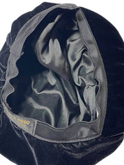 Load image into Gallery viewer, Vintage A. Brod Velvet Newsboy Cap – Black Soft Velvet, Lined