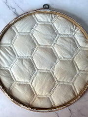 Load image into Gallery viewer, Vintage Grandmother’s Flower Garden Quilt Hoop Wall Art Floral 12"