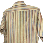 Load image into Gallery viewer, Vintage Contour Fitted Stripe Shirt – Earth Tones, Retro Summer Button-Up (M)

