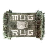 Load image into Gallery viewer, Vintage Handmade Plastic Canvas Mug Rugs Coasters Set Holder Olive Green
