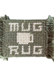 Load image into Gallery viewer, Vintage Handmade Plastic Canvas Mug Rugs Coasters Set Holder Olive Green