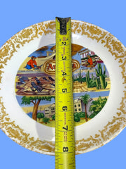 Load image into Gallery viewer, Vintage Arizona Souvenir Plate 8" Grand Canyon Coolidge Dam State Capitol Gold