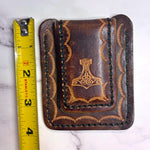 Load image into Gallery viewer, Harley-Davidson Tooled Leather Magnetic Money Clip Card Holder Belt Clip Biker
