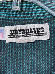 Load image into Gallery viewer, 💚 Drysdales Teal Stripe Pearl Snap Western Shirt – Size L