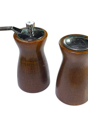 Load image into Gallery viewer, Vintage Olde Thompson Wood Pepper Mill &amp; Salt Shaker Set 4.5" MCM